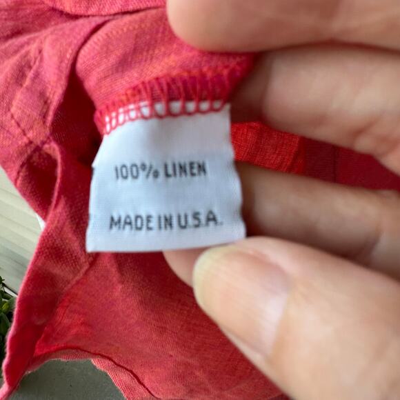 NWT Bryn Walker XXL Linen Tank Top Pink Orange Sleeveless Made in USA Minimalist - Picture 6 of 6